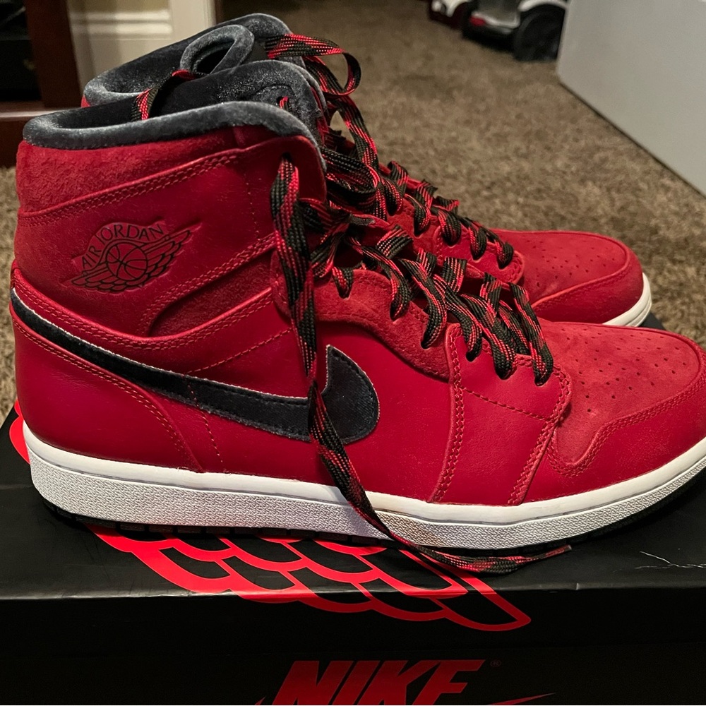 Nike Air Jordan 1 Retro High Premier”Gucci” Red and Black Men's Shoes
